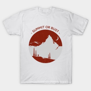 Summit Or Bust Mountain Rock Climbing T-Shirt